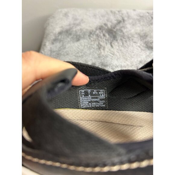 Clark's Women Teagan Step Loafer Black grey leather sandal adjustable size 7M - Picture 6 of 8